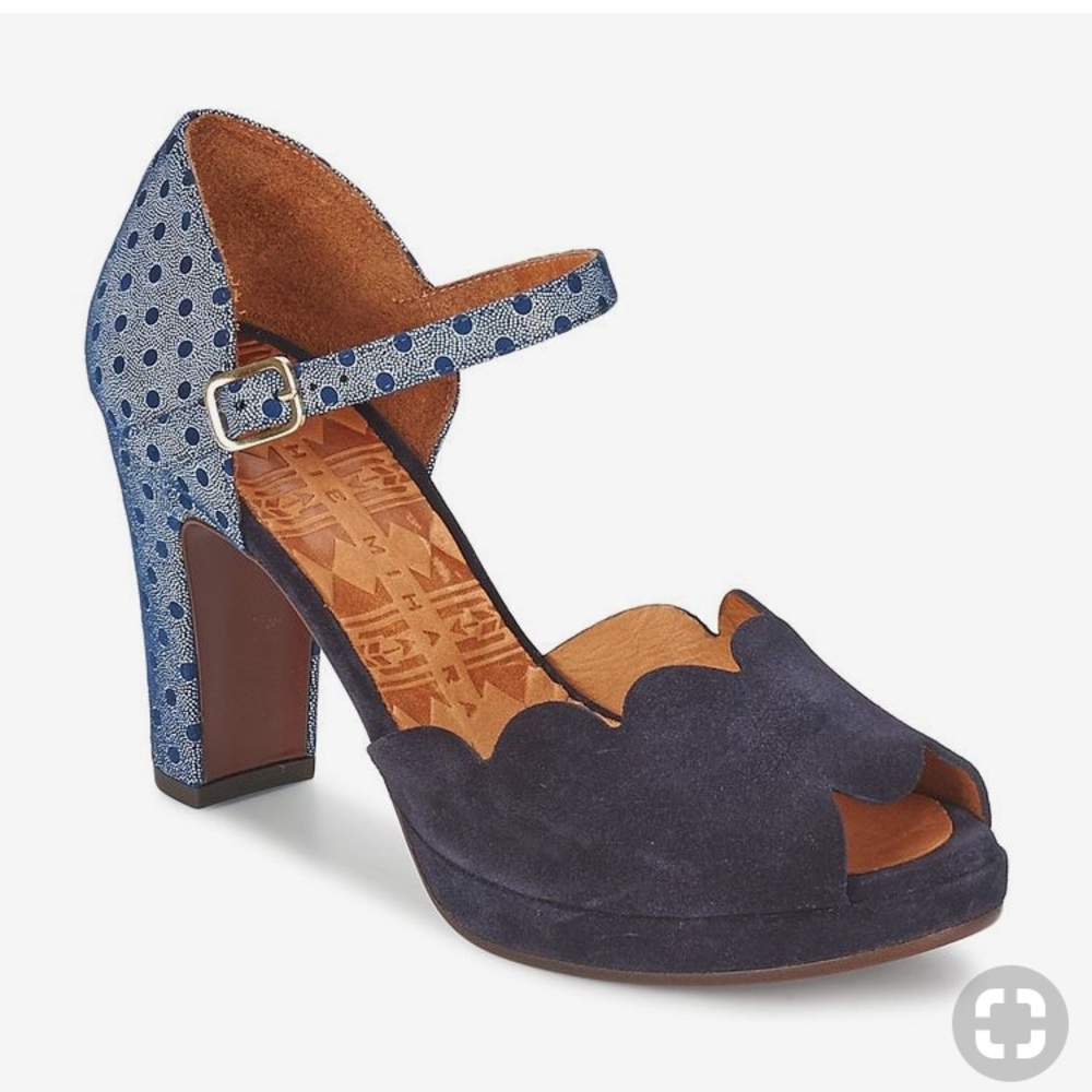 Chie Mihara Navy blue suede heels